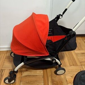 EUC Red and Black Babyzen Yoyo Newborn pack